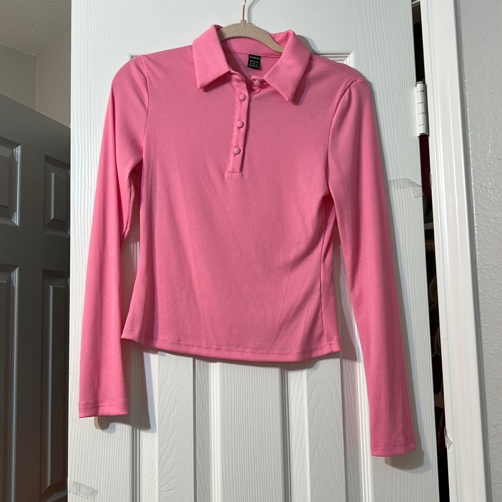SHEIN Collar Fitted Longsleeve Tee